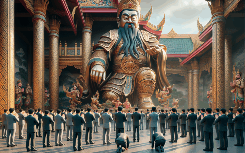 นักธุรกิจจีนถวายเทพเจ้ากวนอูยักษ์ แห่ส่องเลขเด็ดงวดนี้